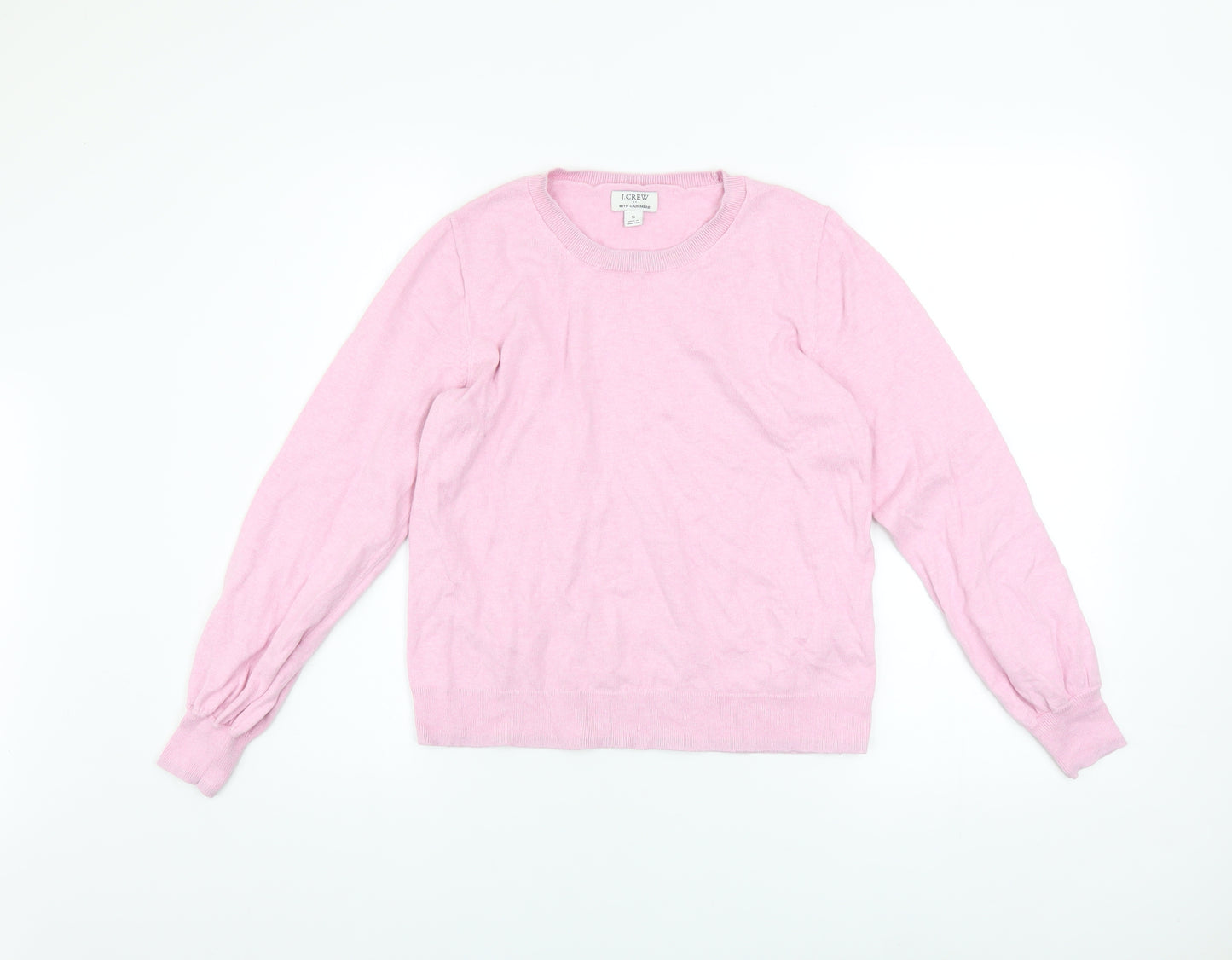 J.Crew Women Pink Cashmere Blend Crew Neck Jumper Size S
