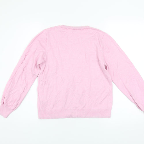 J.Crew Women Pink Cashmere Blend Crew Neck Jumper Size S