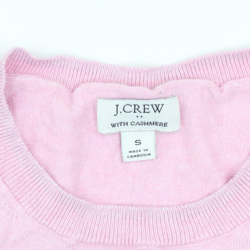 J.Crew Women Pink Cashmere Blend Crew Neck Jumper Size S
