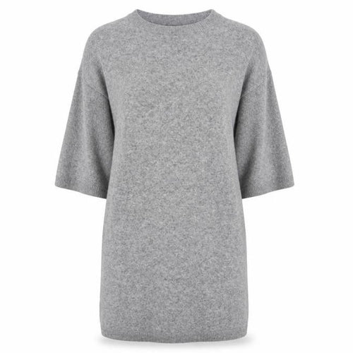 United Colors of Benetton Women Grey Wool Knit Jumper Dress M
