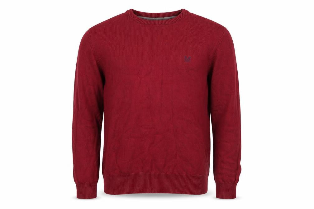 Crew Clothing Co. Men's Red Cotton Crew Neck Jumper Size M