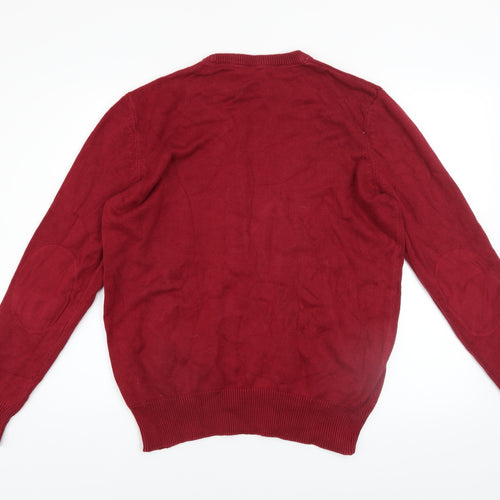Crew Clothing Co. Men's Red Cotton Crew Neck Jumper Size M
