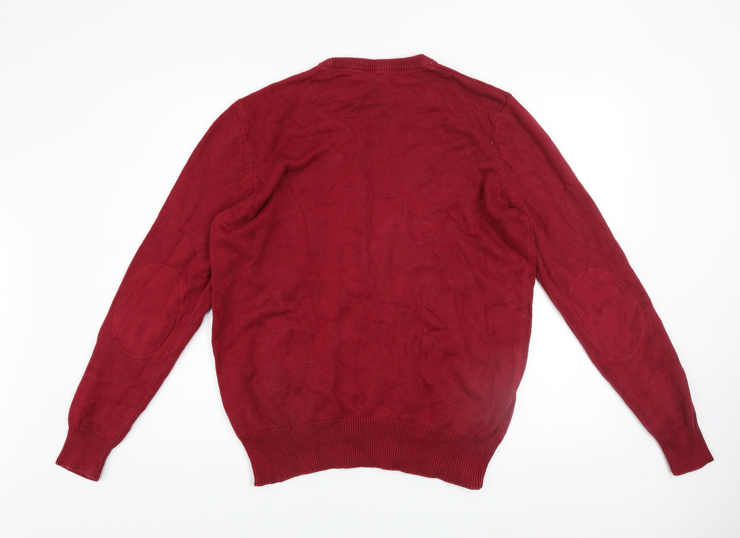 Crew Clothing Co. Men's Red Cotton Crew Neck Jumper Size M