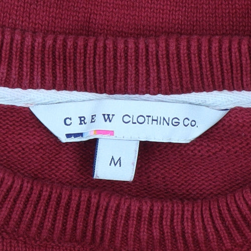 Crew Clothing Co. Men's Red Cotton Crew Neck Jumper Size M