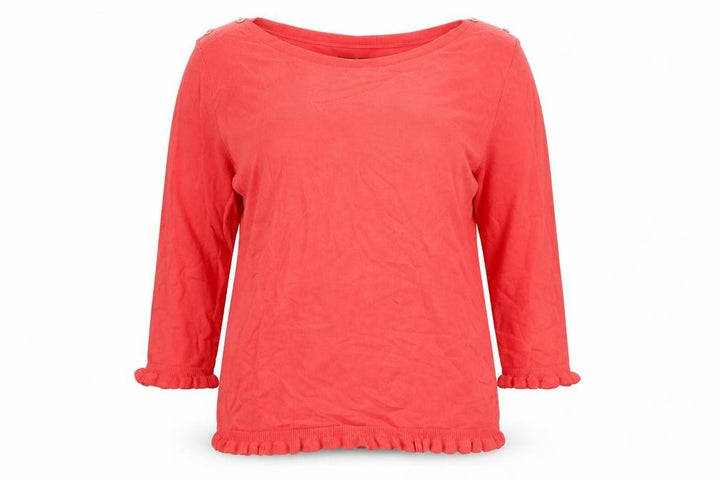 Wallis Women’s Pink Ruffle Hem 3/4 Sleeve Pullover Jumper Size 16