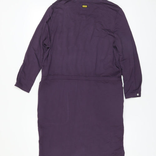 Barbour Women Purple T-Shirt Dress Size 10 Jersey Knee Length