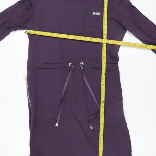 Barbour Women Purple T-Shirt Dress Size 10 Jersey Knee Length