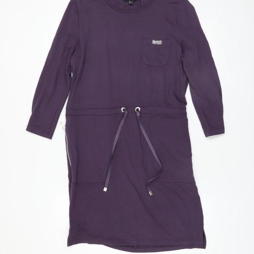 Barbour Women Purple T-Shirt Dress Size 10 Jersey Knee Length