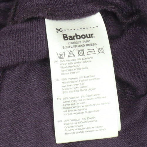 Barbour Women Purple T-Shirt Dress Size 10 Jersey Knee Length