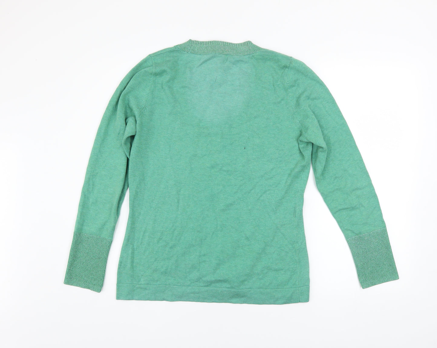 Linea Weekend Women's Green Cotton Henley Jumper Size L