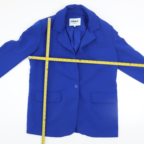 ONLY Women’s Blue Tailored Blazer Size 12 Single-Breasted Jacket
