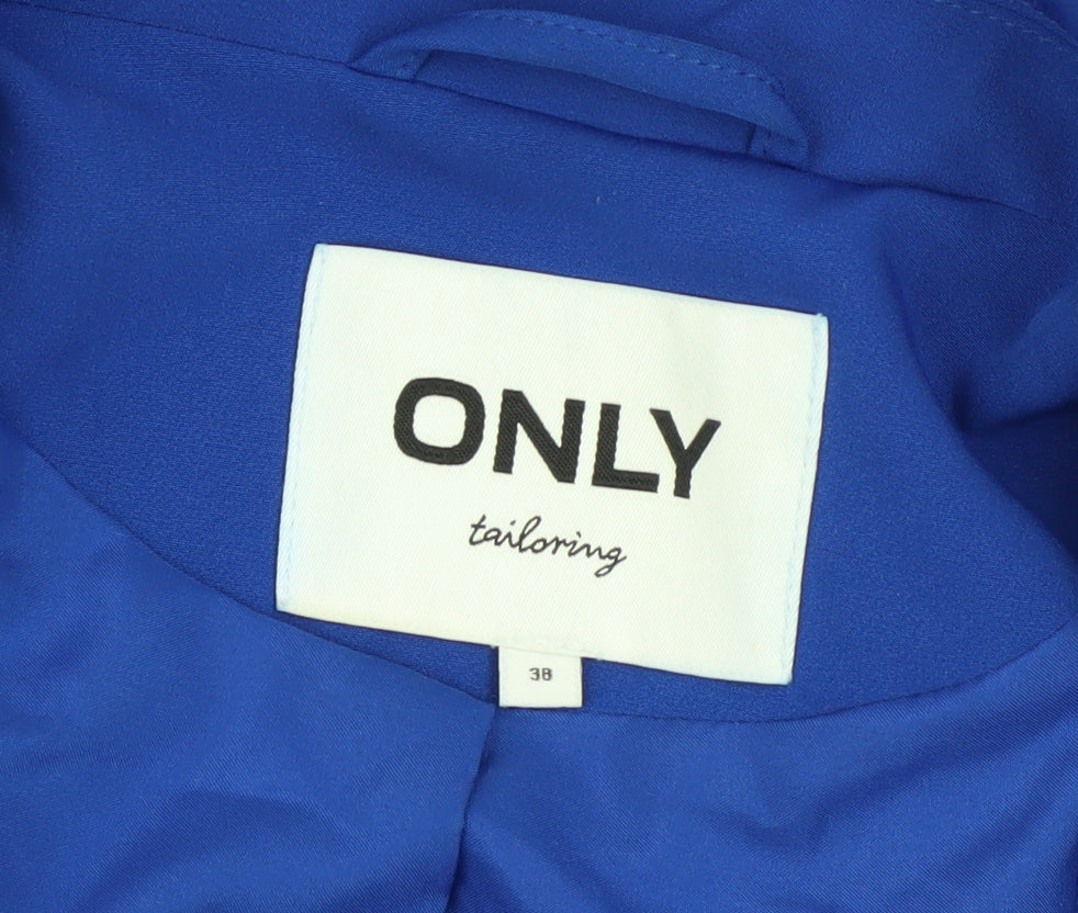 ONLY Women’s Blue Tailored Blazer Size 12 Single-Breasted Jacket