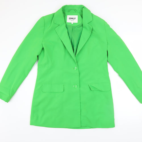 ONLY Women Green Blazer Tailoring Style Size 12 Mid-Length