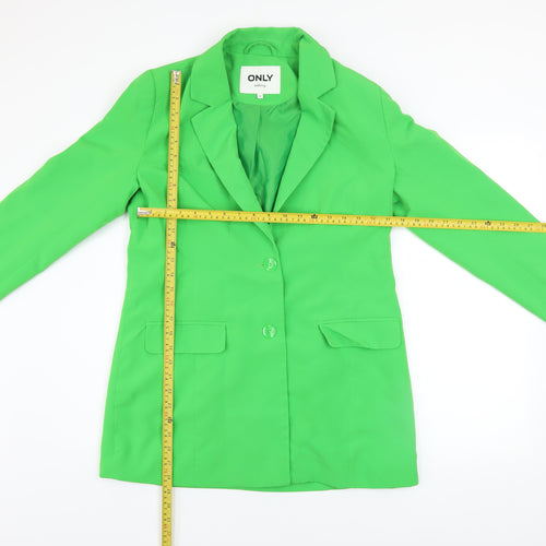 ONLY Women Green Blazer Tailoring Style Size 12 Mid-Length