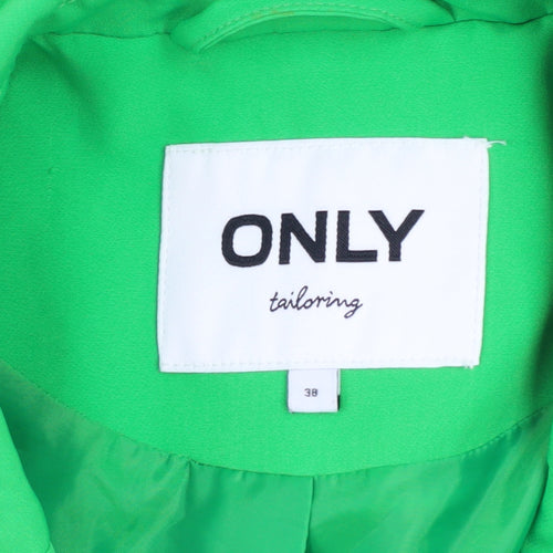 ONLY Women Green Blazer Tailoring Style Size 12 Mid-Length