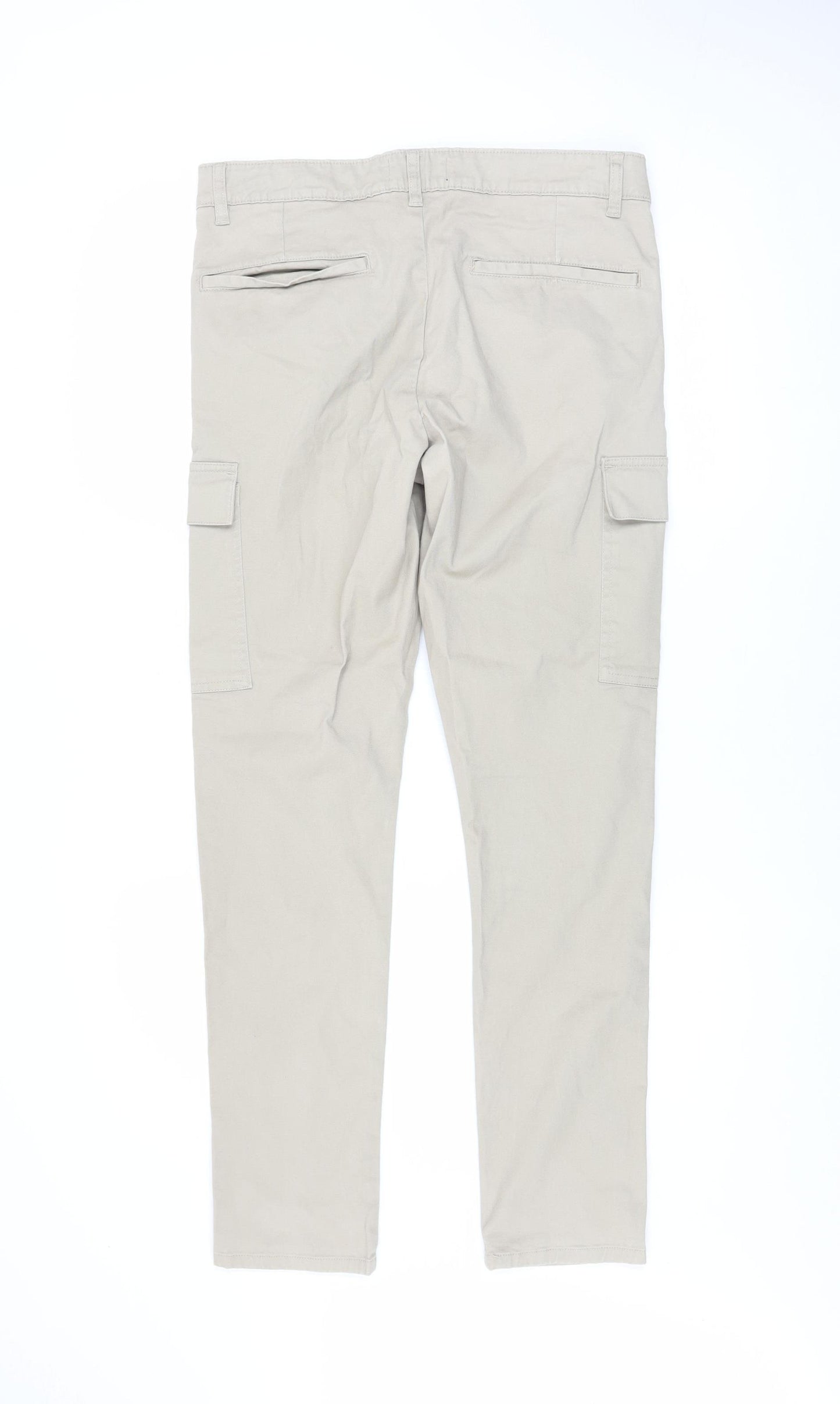 ASOS DESIGN Men's Beige Cargo Slim Fit Trousers W31 L32