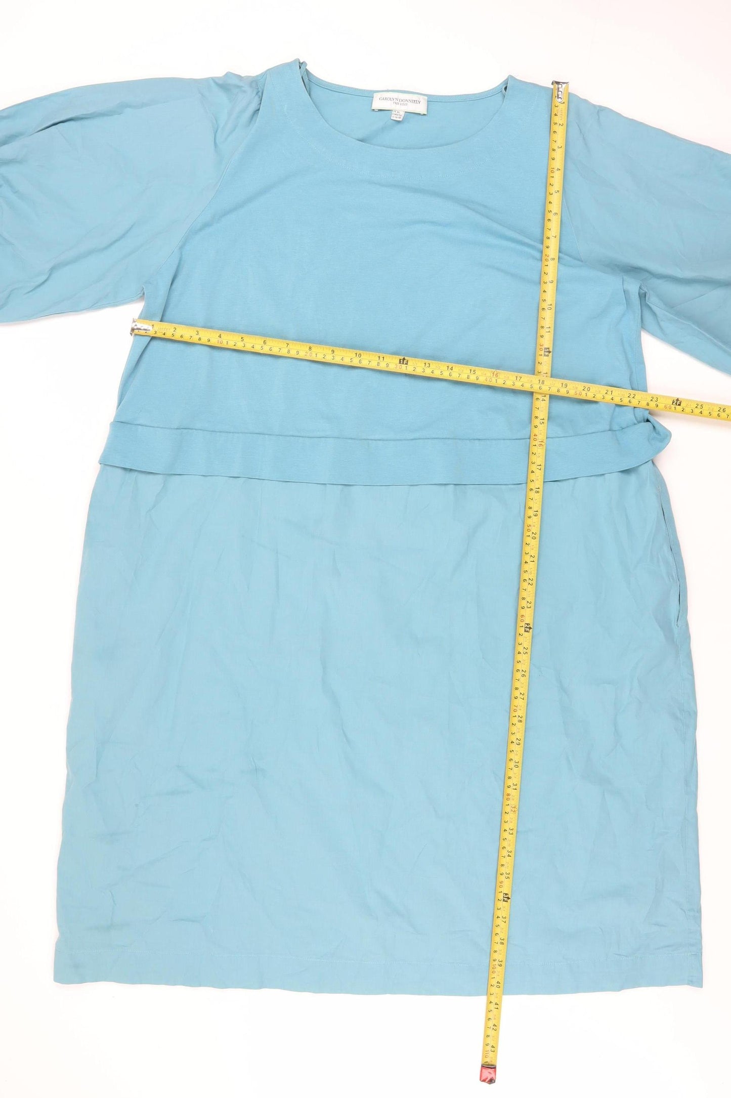 Carolyn Donnelly Women’s Blue XL Shift Dress with 3/4 Sleeves