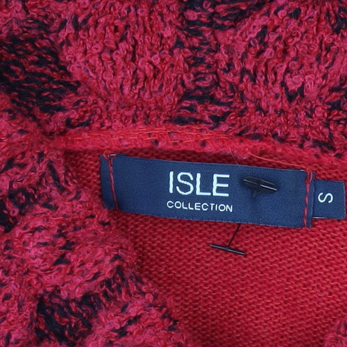 Isle Collection Women's Red Cowl Neck Long Sleeve Pullover Jumper Size S