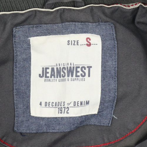 Jeanswest Men's Grey Cotton Hooded Military Jacket Size S