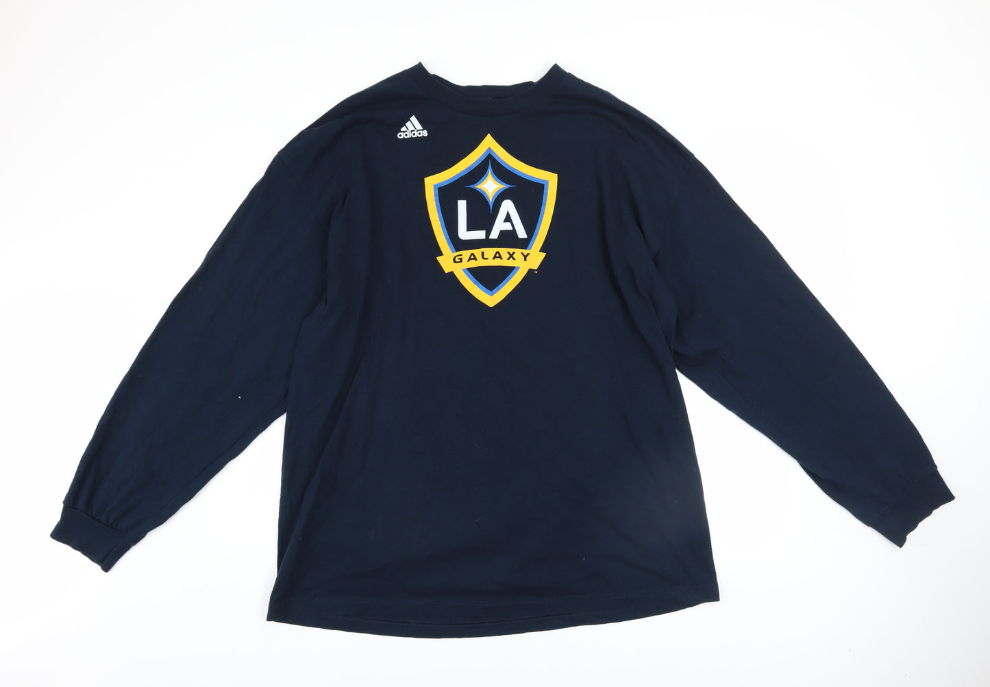 Adidas Men’s Navy LA Galaxy Long Sleeve Cotton T-Shirt 2XL