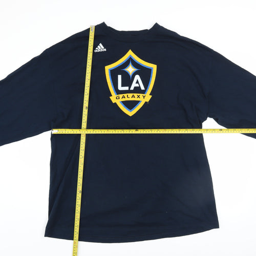 Adidas Men’s Navy LA Galaxy Long Sleeve Cotton T-Shirt 2XL