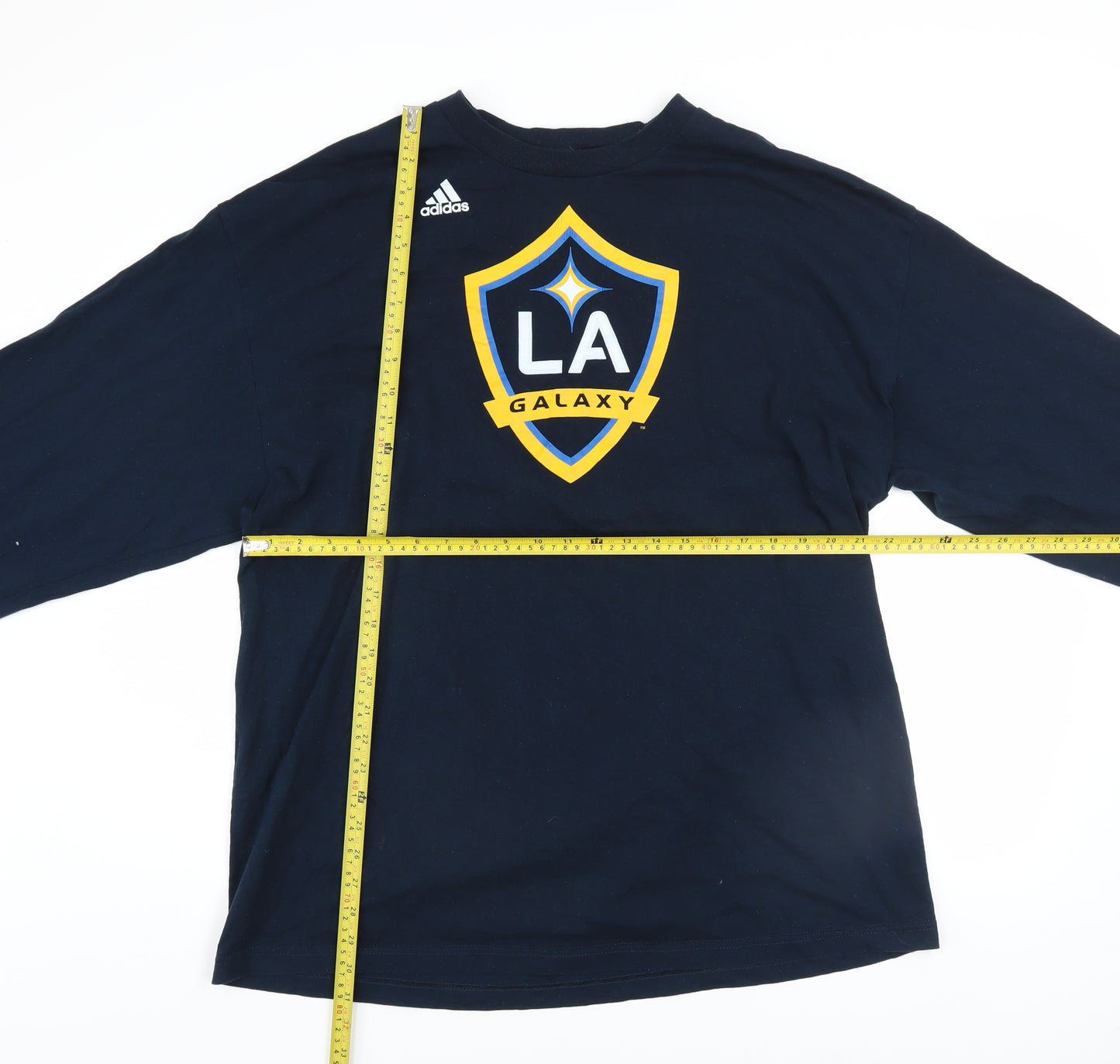 Adidas Men’s Navy LA Galaxy Long Sleeve Cotton T-Shirt 2XL