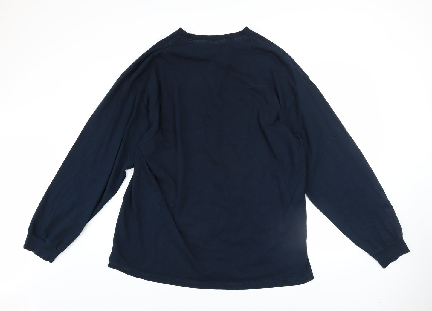 Adidas Men’s Navy LA Galaxy Long Sleeve Cotton T-Shirt 2XL