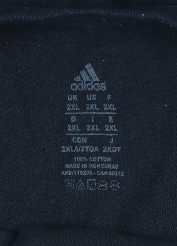 Adidas Men’s Navy LA Galaxy Long Sleeve Cotton T-Shirt 2XL
