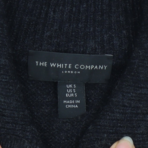 The White Company Men's Black Wool 1/2 Zip Jumper Size S