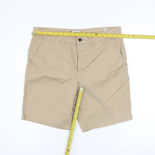 JJ Rebel Men's Beige Chino Shorts M Regular Fit Casual Stretch