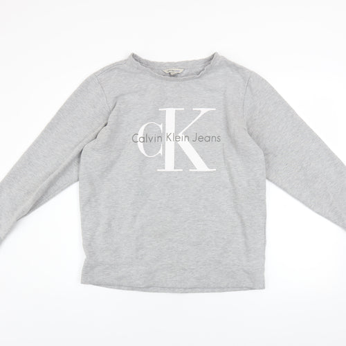 Calvin Klein Jeans Men's Grey Logo Crew Neck Sweatshirt Size S