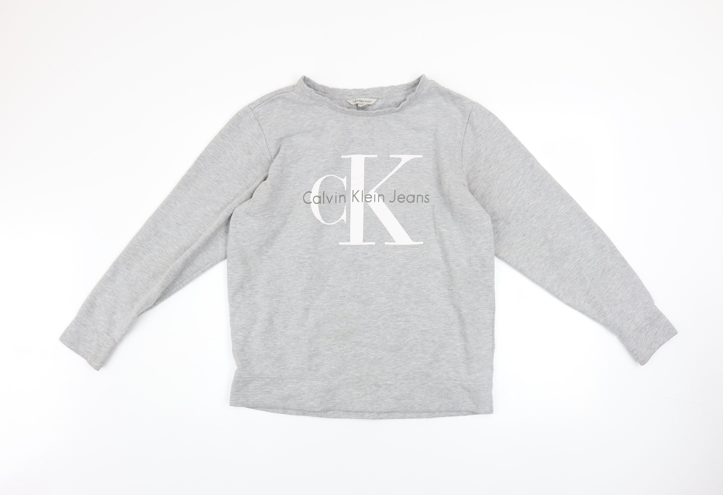 Calvin Klein Jeans Men's Grey Logo Crew Neck Sweatshirt Size S