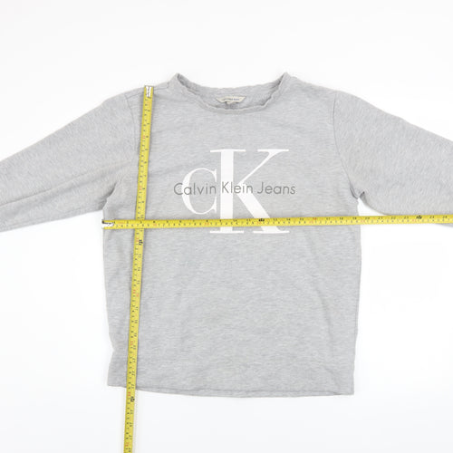 Calvin Klein Jeans Men's Grey Logo Crew Neck Sweatshirt Size S