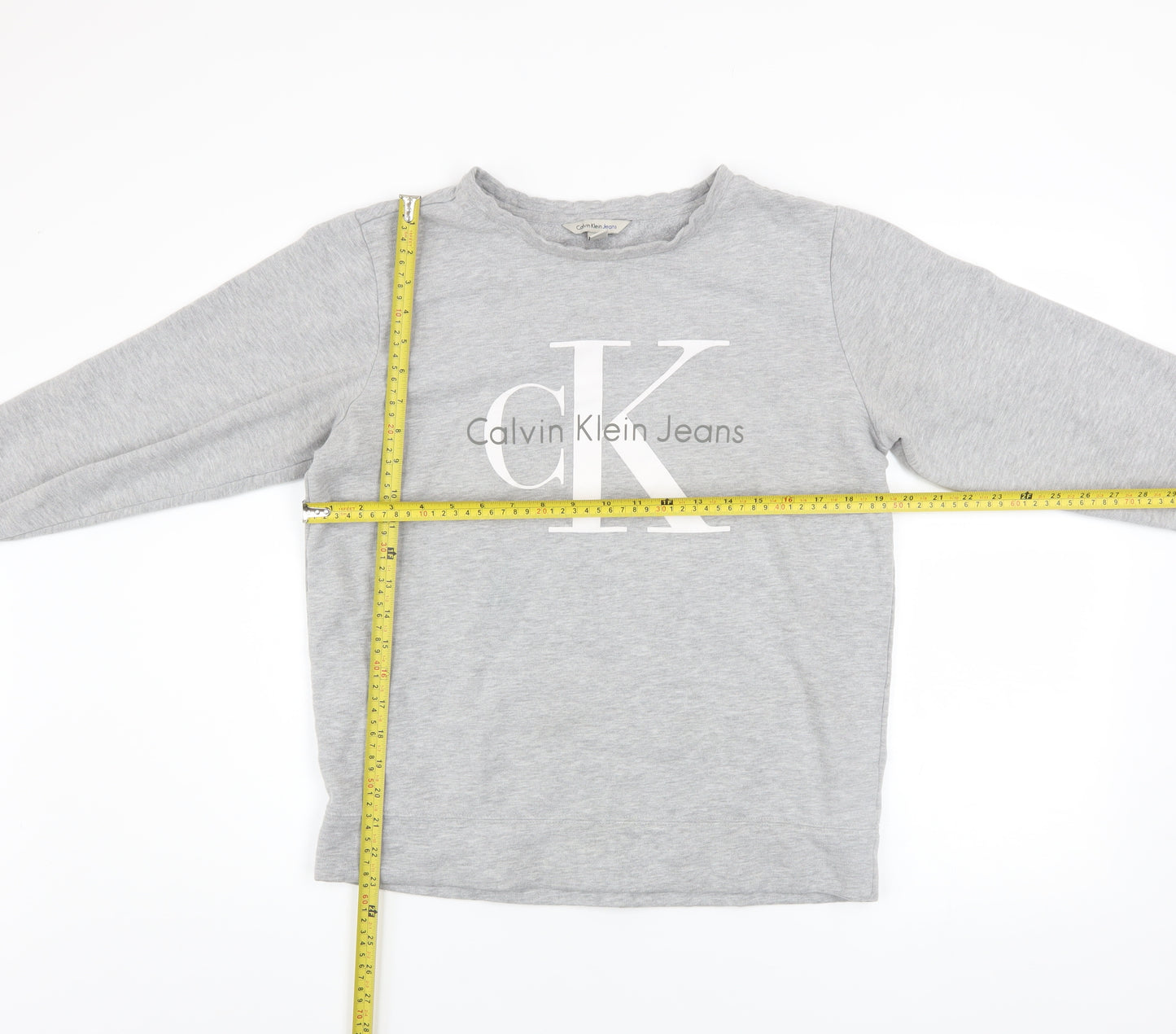 Calvin Klein Jeans Men's Grey Logo Crew Neck Sweatshirt Size S