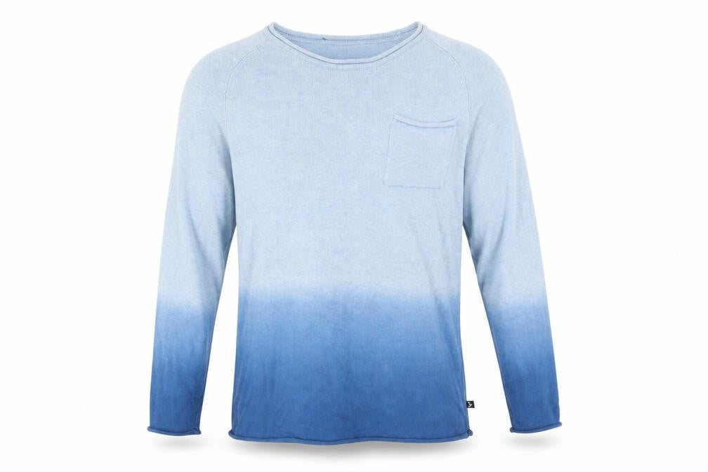 Front view of HSD Kirra Australia Men Blue Cotton Crew Neck jumper Medium