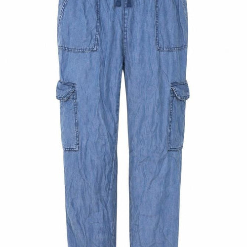 Dunnes Stores Women Blue Cargo Trousers Small Lyocell Jogger Style