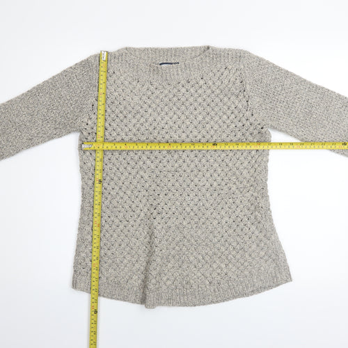 Dash Women’s Grey Chunky Knit Acrylic Blend Long Sleeve Pullover Jumper Size 10