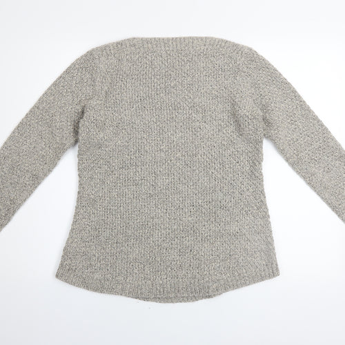 Dash Women’s Grey Chunky Knit Acrylic Blend Long Sleeve Pullover Jumper Size 10