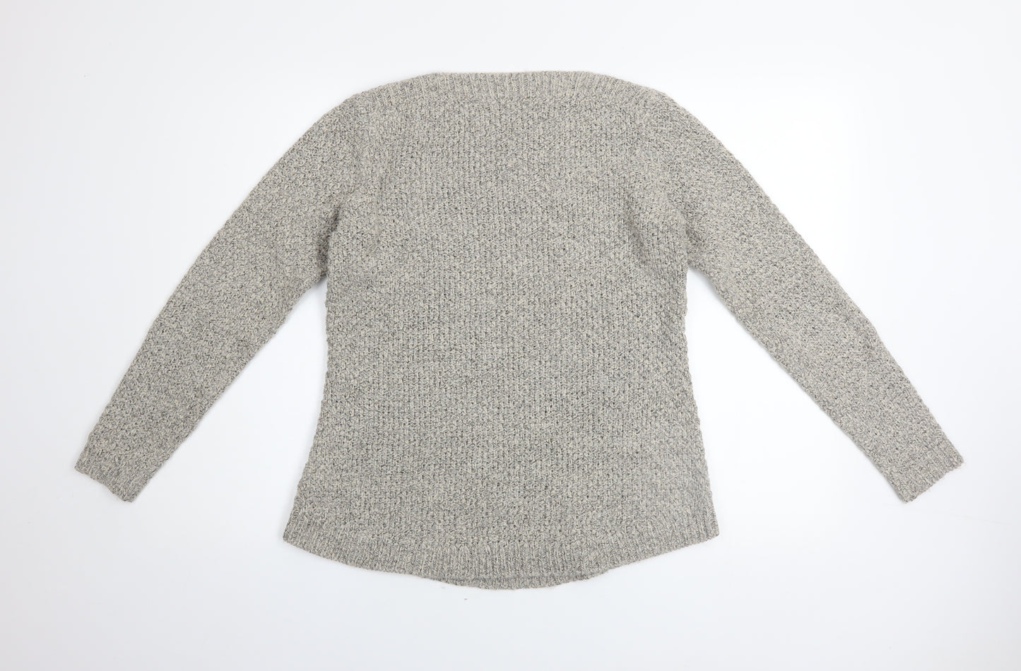 Dash Women’s Grey Chunky Knit Acrylic Blend Long Sleeve Pullover Jumper Size 10