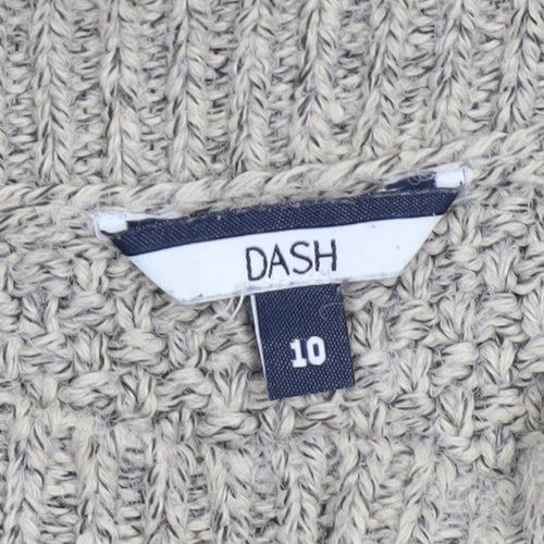 Dash Women’s Grey Chunky Knit Acrylic Blend Long Sleeve Pullover Jumper Size 10