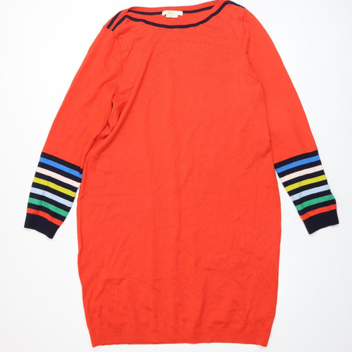 Boden Women Red Jumper Dress Size 20 Knit Cotton Wool Long Sleeve