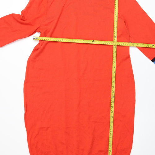 Boden Women Red Jumper Dress Size 20 Knit Cotton Wool Long Sleeve