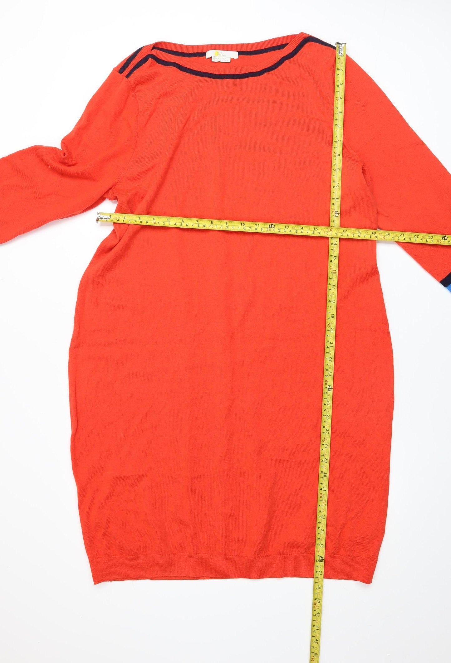 Boden Women Red Jumper Dress Size 20 Knit Cotton Wool Long Sleeve
