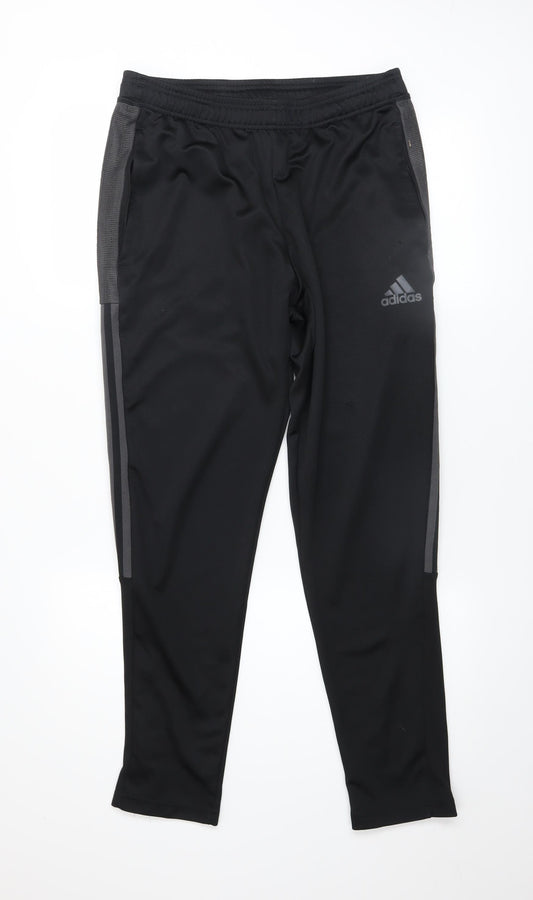 Adidas Men’s Black Slim Fit Track Pants Medium Sports Trousers