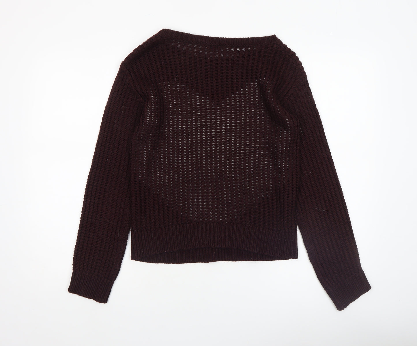 Dorothy Perkins Womens Brown Heart Knit Jumper Size 8