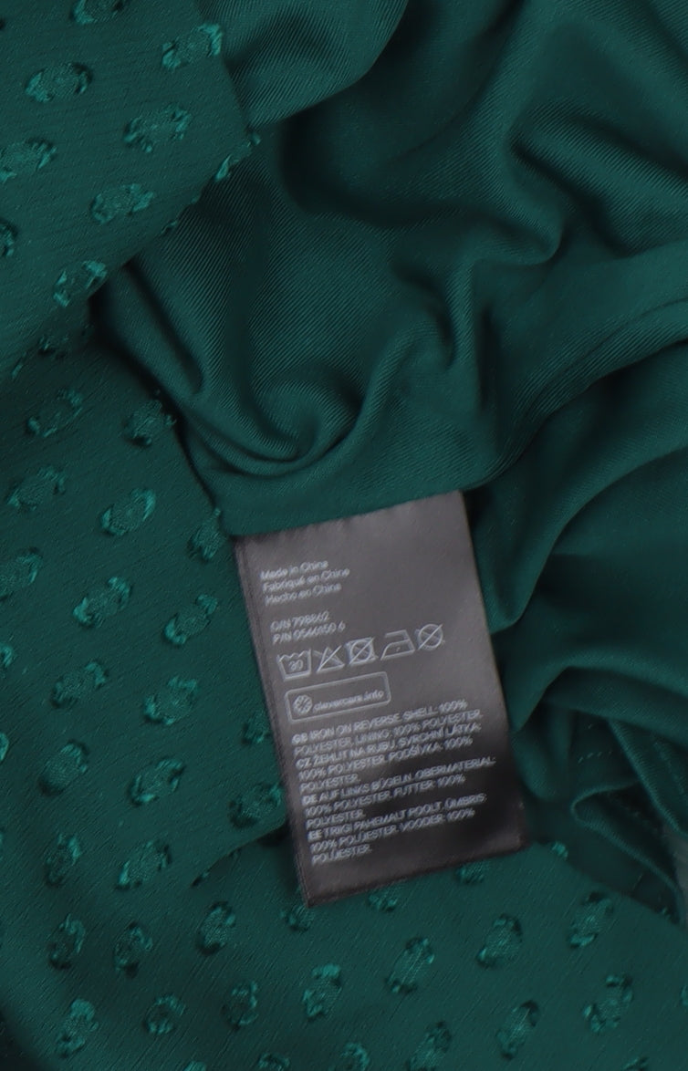 H&M Women Green Ruffle Bell Sleeve Shift Dress Size 6