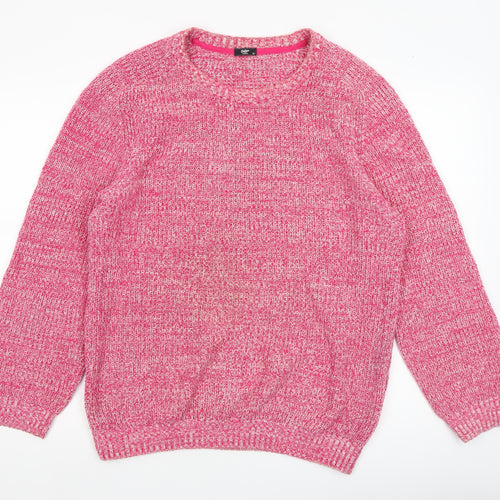 Cotton Traders Men's Pink Chunky Knit Cotton Pullover Jumper M
