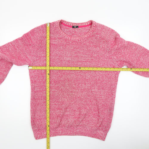 Cotton Traders Men's Pink Chunky Knit Cotton Pullover Jumper M
