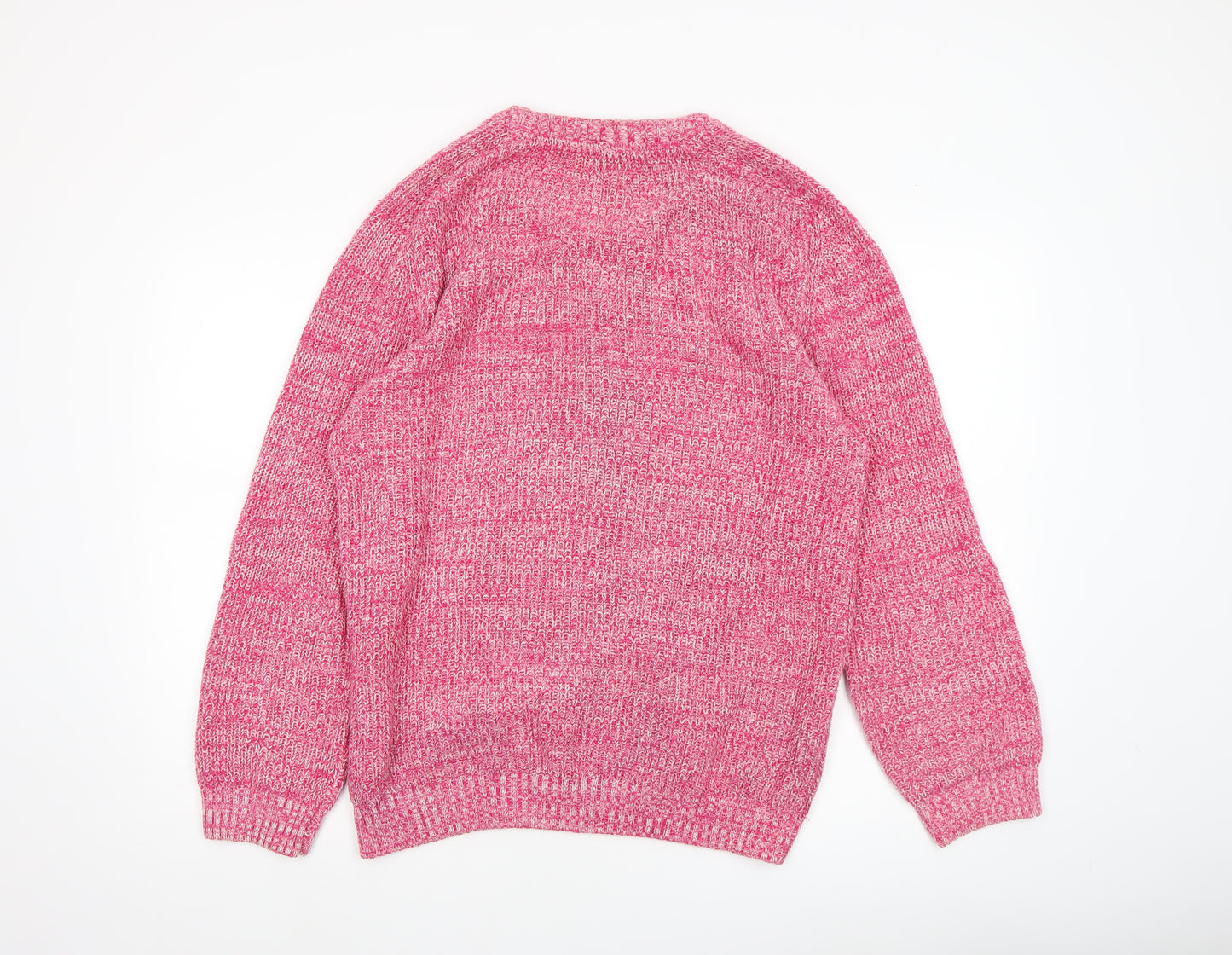 Cotton Traders Men's Pink Chunky Knit Cotton Pullover Jumper M