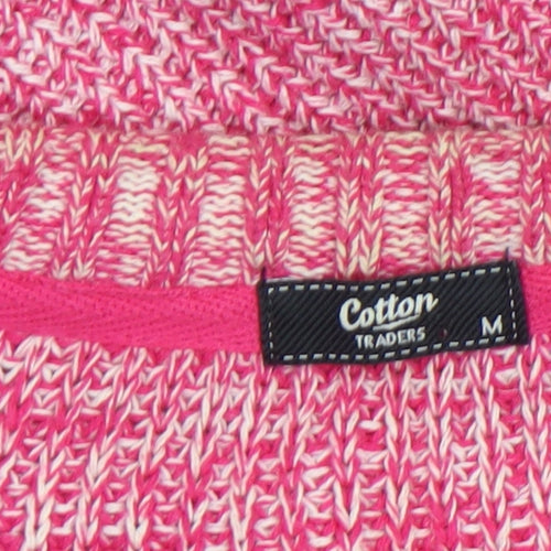 Cotton Traders Men's Pink Chunky Knit Cotton Pullover Jumper M
